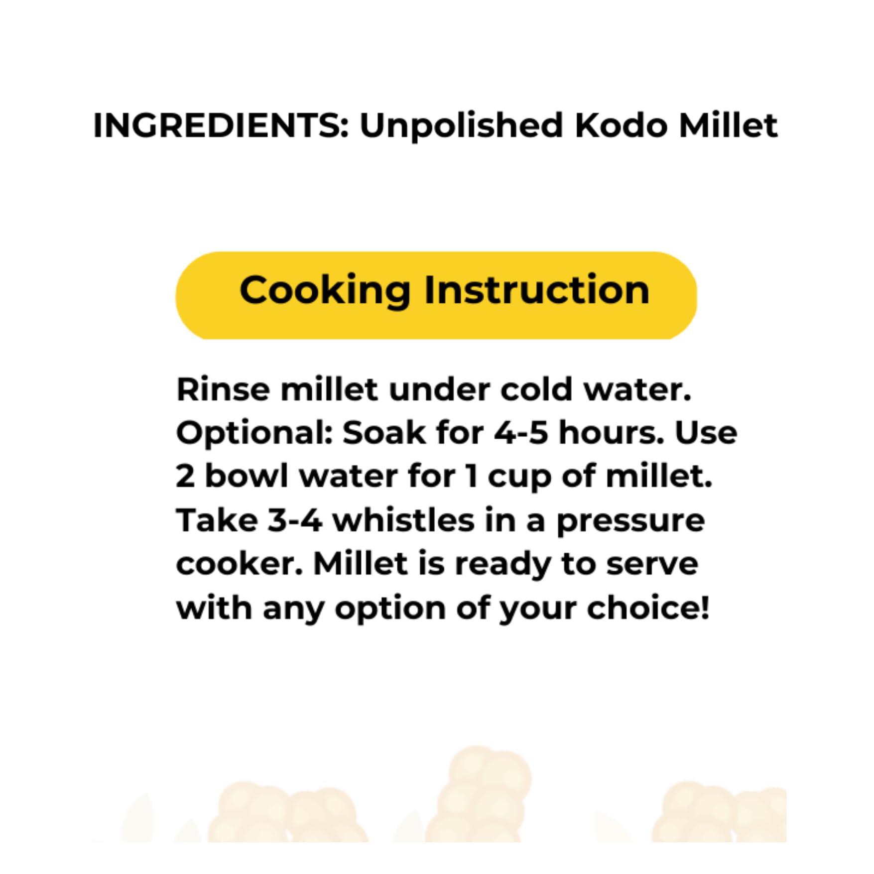 KRISHIYUG KRISHIYUG Nutritious Grain Unpolished Raw Kodo Dhanya Millets | Kodra, Haraka, Varagu, Arikalu | Raw Unpolished Grain Millet (1Kg)