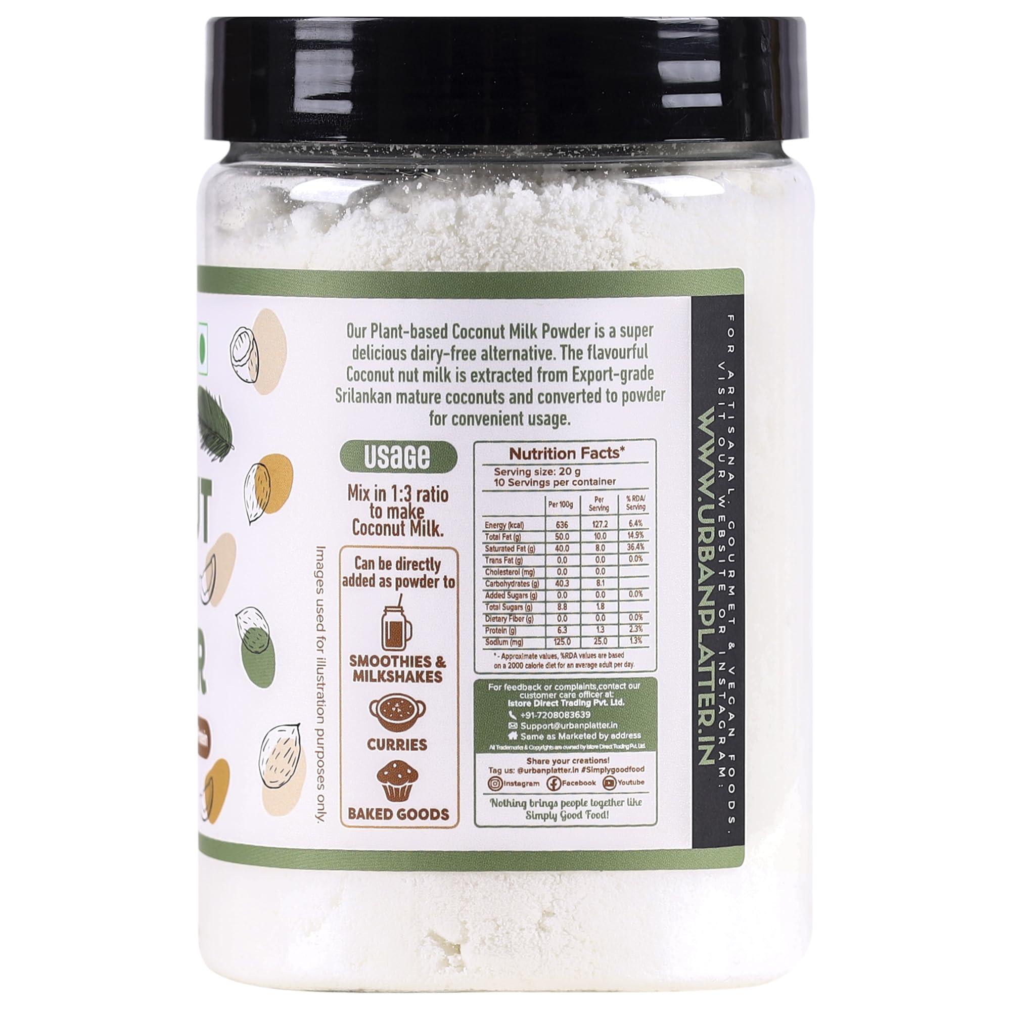 urban platter Urban Platter Coconut Milk Powder Jar, 200g (Plant-Based, Preservative-Free, Easy to use, Dairy-Free, Source of Protein, Add to smoothies, curries, baked goods)