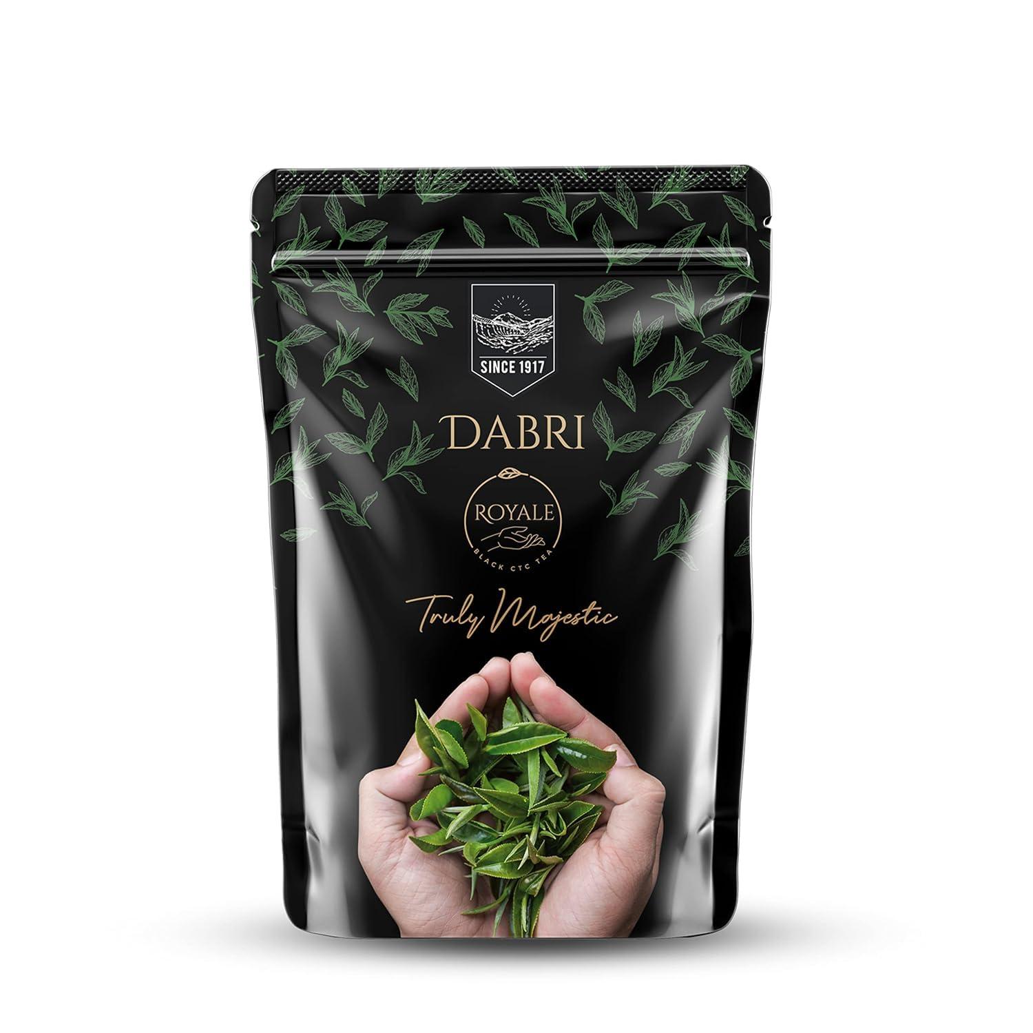 DABRI Dabri Royale Black Strong CTC Tea Chai Patti long Leaf 1kg | 100% Pure Premium kadak Chai Patti | Aromatic & Rich 1Kg Pouch