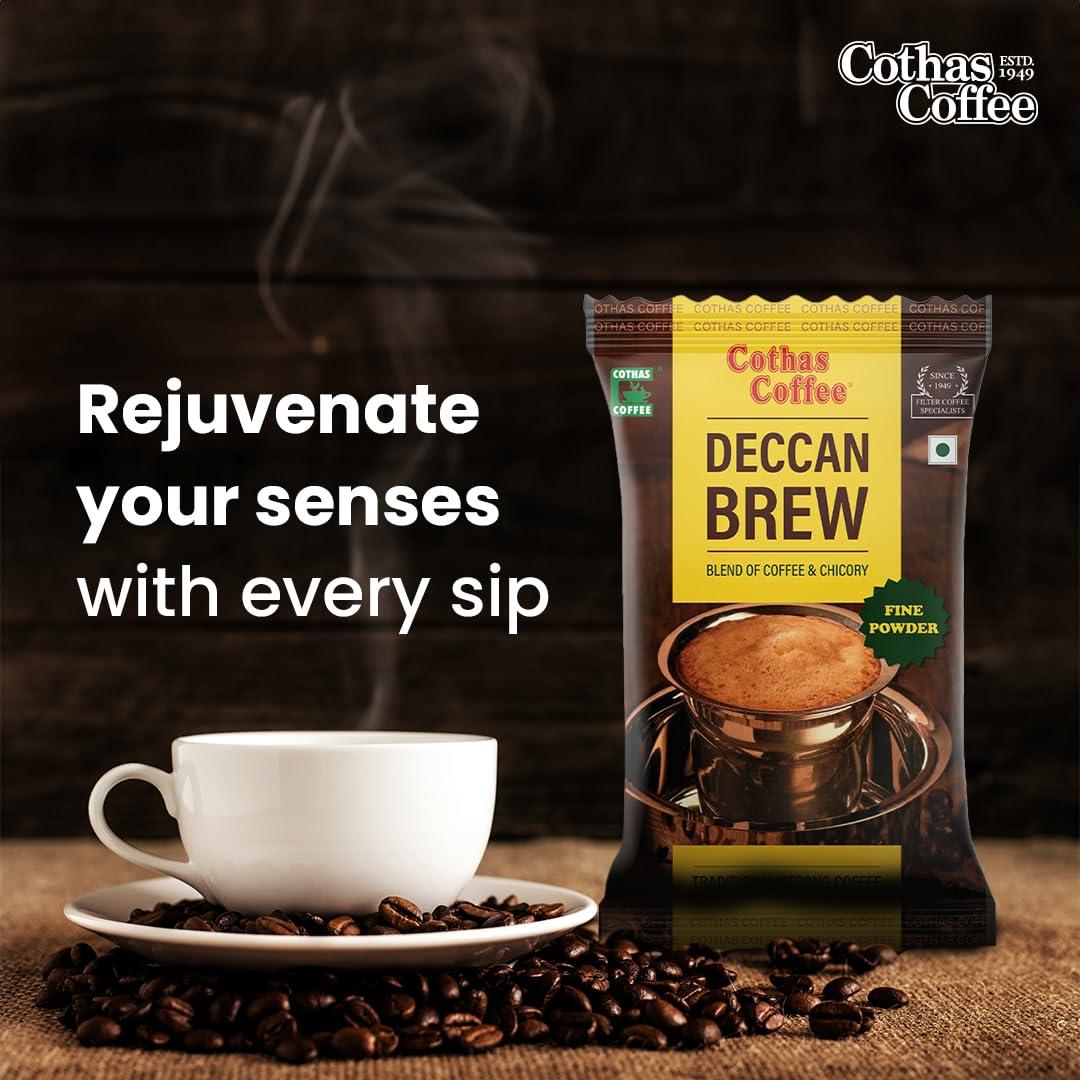 Cothas Cothas Deccan Brew Coffee, Blend of 53% Coffee 47% Chicory, Authentic South Indian Filter Coffee with Fresh Aroma & Strong Taste (100g)