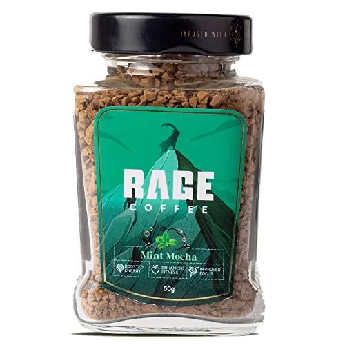 RAGE COFFEE Rage Coffee Combo - Instant Coffee with Free Frother And Mug | Mint Mocha Flavoured Coffee - 50 gms | Creamy, Frothy Coffee At Home | Made With 100% Arabica Coffee Beans