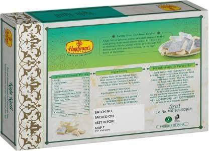 Haldiram\'s Haldiram\'s Nagpur Kaju Katli 500g, Chana Nuts 200g with Large Diya