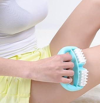 NavaFresh Basics SHOPYTRAP Manual Round Handle Plastic Massage Roller With 2 Rolls for Muscle Pain and Recovery from Injuries. Roller for Legs, Arms, Back and other Muscular Areas to Release Tension.