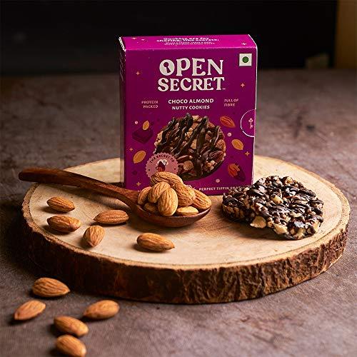 Open Secret Open Secret Multi Flavor Tiffin Snacks- Healthy Choco Almond (4) + White Choco Cashew (3) Cookies with Nuts |No Added Maida, Family & Back to School Snacks Biscuit | 7 Boxes (2 Cookies per Box)
