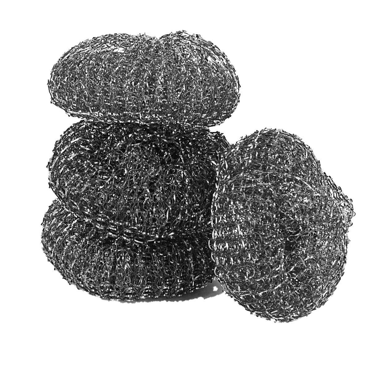 Pine-Sol Pine-Sol Heavy-Duty Stainless Steel Scrubbers | Won’t Rust or Splinter | Scrub Sponges for Cast Iron, Oven Racks, Grills, 4 Pack