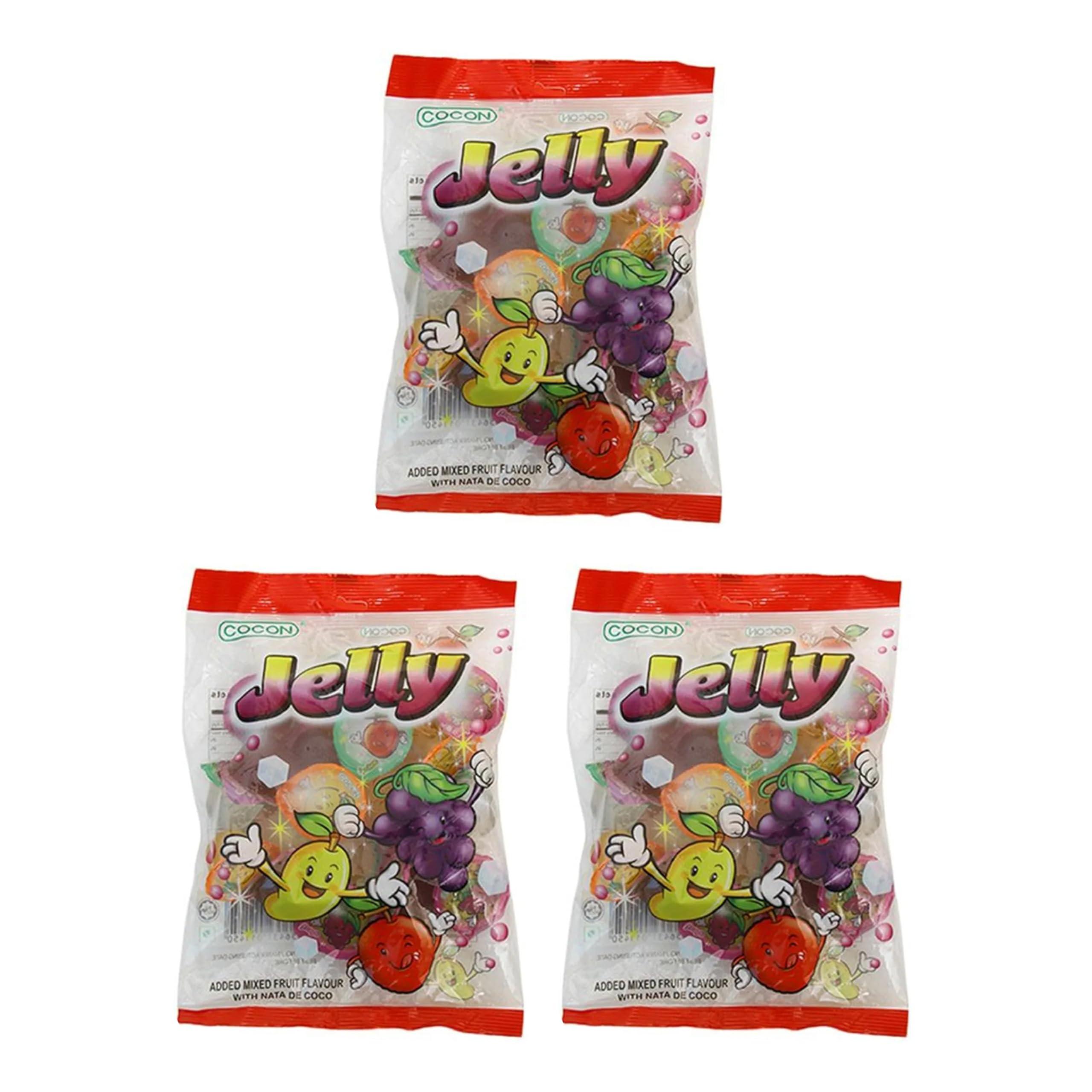 COCON COCON Jelly Mixed Fruit Flavour With Nata De Coco Mix Fruit 300Gm Each (Pack Of 3)