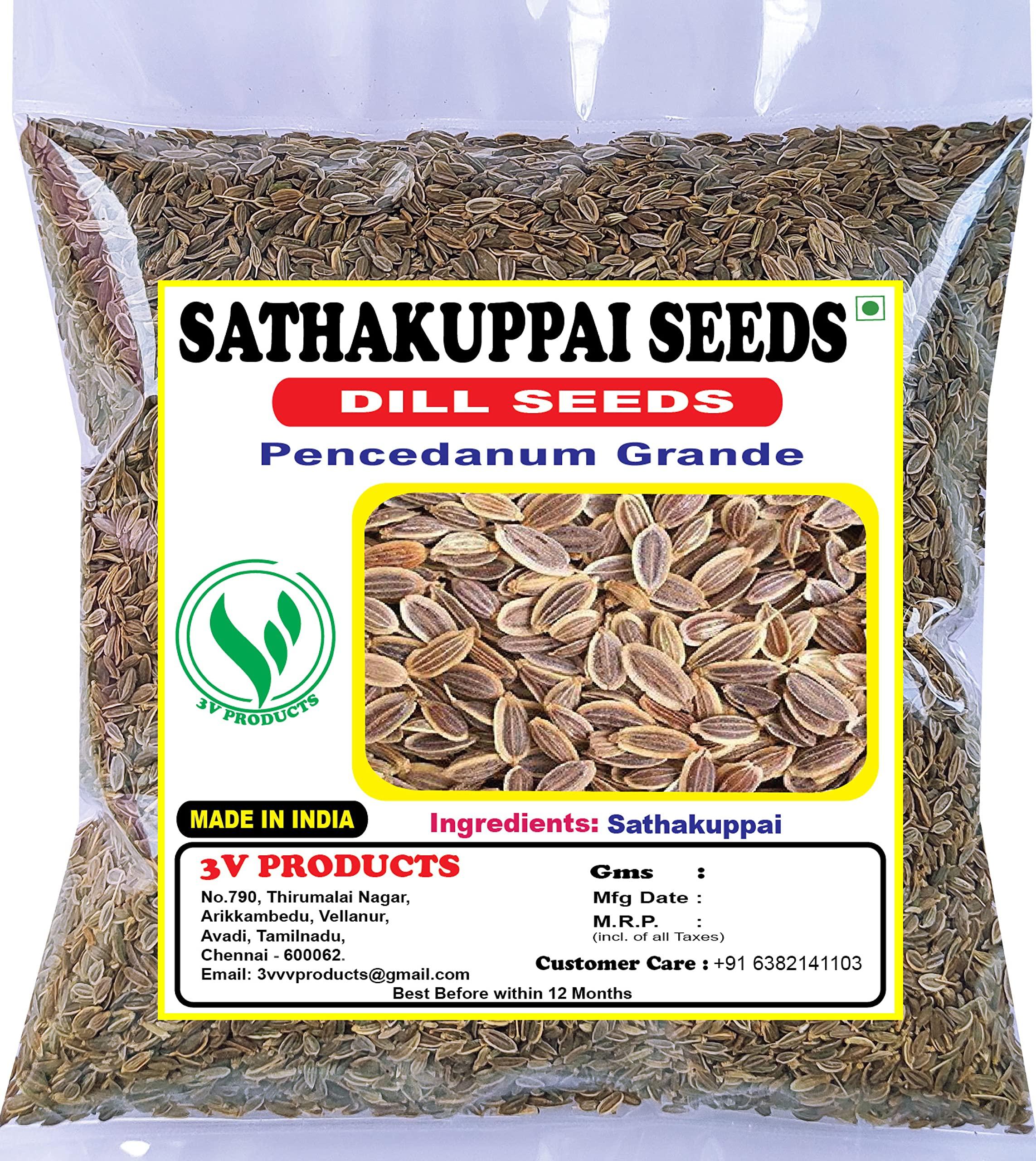 3V PRODUCTS 3V PRODUCTS: Sathakuppai Seeds 250Gram|Dill Seeds|Suwa Seeds|Anthem Graveolens Seeds