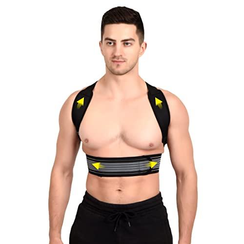 AccuSure AccuSure Posture Corrector Belt For Back & Shoulder, Backbone Support Belt Comes Lumbo Support Belt Lumbo Sacral Back Support For Men & Women-L