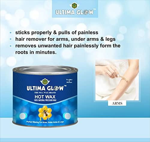 ULTIMA GLOW ULTIMA GLOW dark chocolate strip and stick wax 600 gram Hair Removal Wax For Arms, Legs, Chest, Back, and Full Body | Men & Women | Tan Removal | All skin Type (blue)