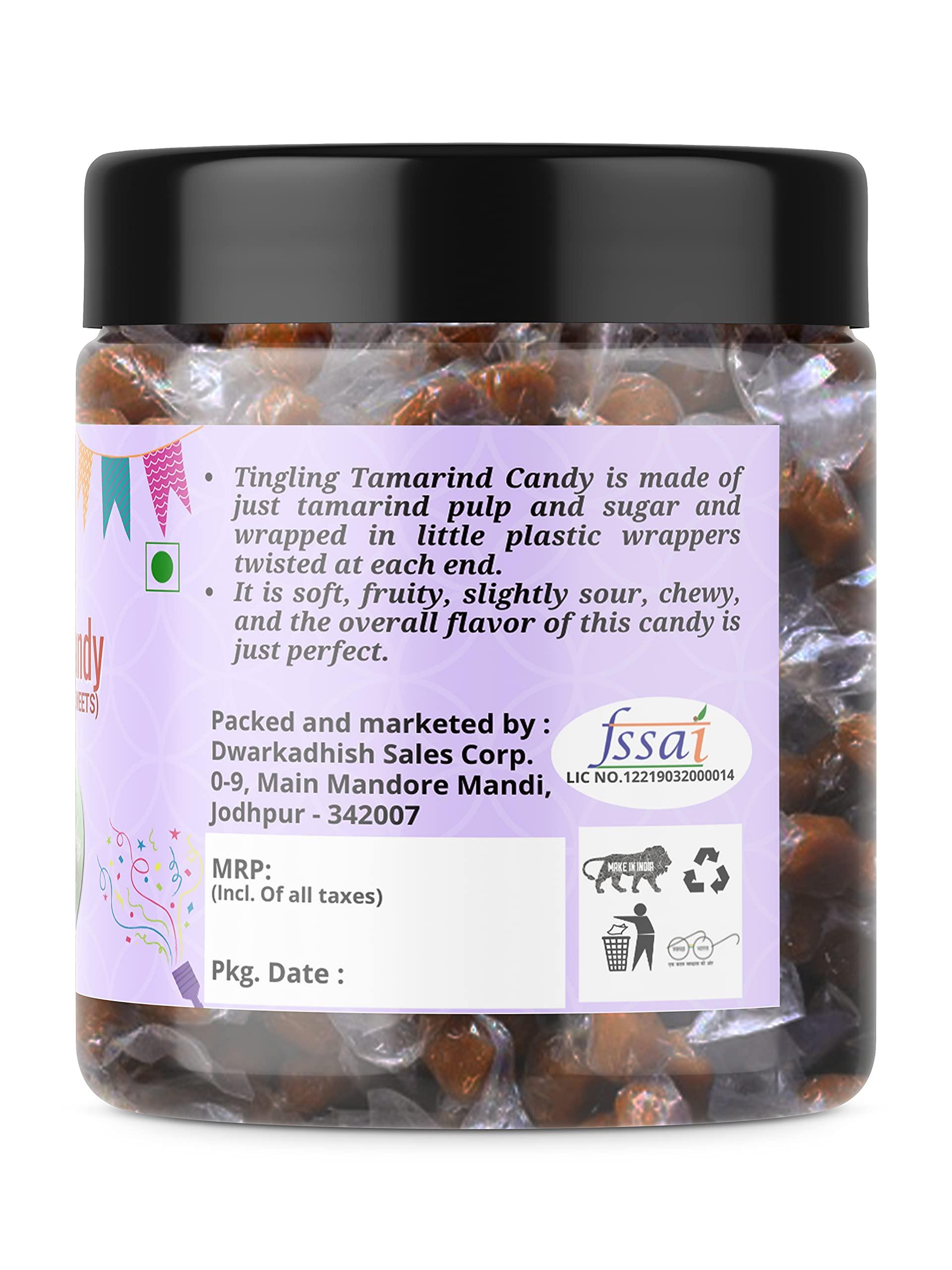 DHAWAK Dhawak Imli Candy, Khatti, Methi Imli, Tamarind Twist Candy 250 gms, Tamarind Candy [Jar Pack]