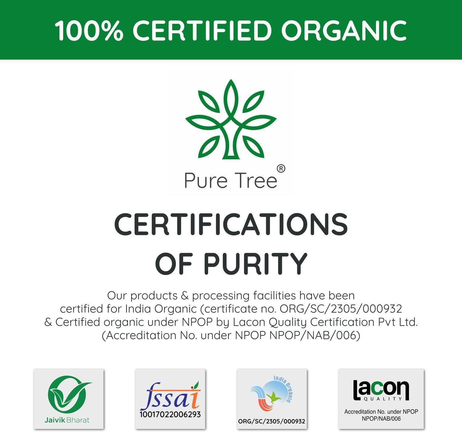 Pure Tree Pure Tree Certified Organic Pumpkin Seeds | 175 g | Glass Jar | Kaddu ke Beej | Organic Seeds for Eating Good Source Of Omega 3 | Raw Pumpkin Seeds Organic Superfood