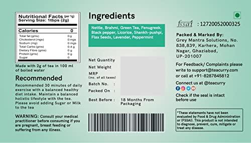 TEACURRY TEACURRY DHT Blocker Tea (1 Month Pack | 30 Tea Bags) - Helps with Hair Growth, Shine, Repair & Strength