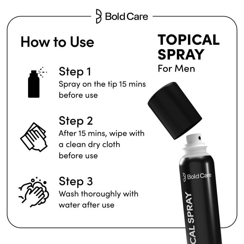 Bold Care Bold Care EXTEND Non-Transferable Spray for Men (Pack of 1) - 100 ml + Bold Care 404 Super Ultra Thin Vanilla Flavored Condoms For Men - 10 Count (Pack of 1)