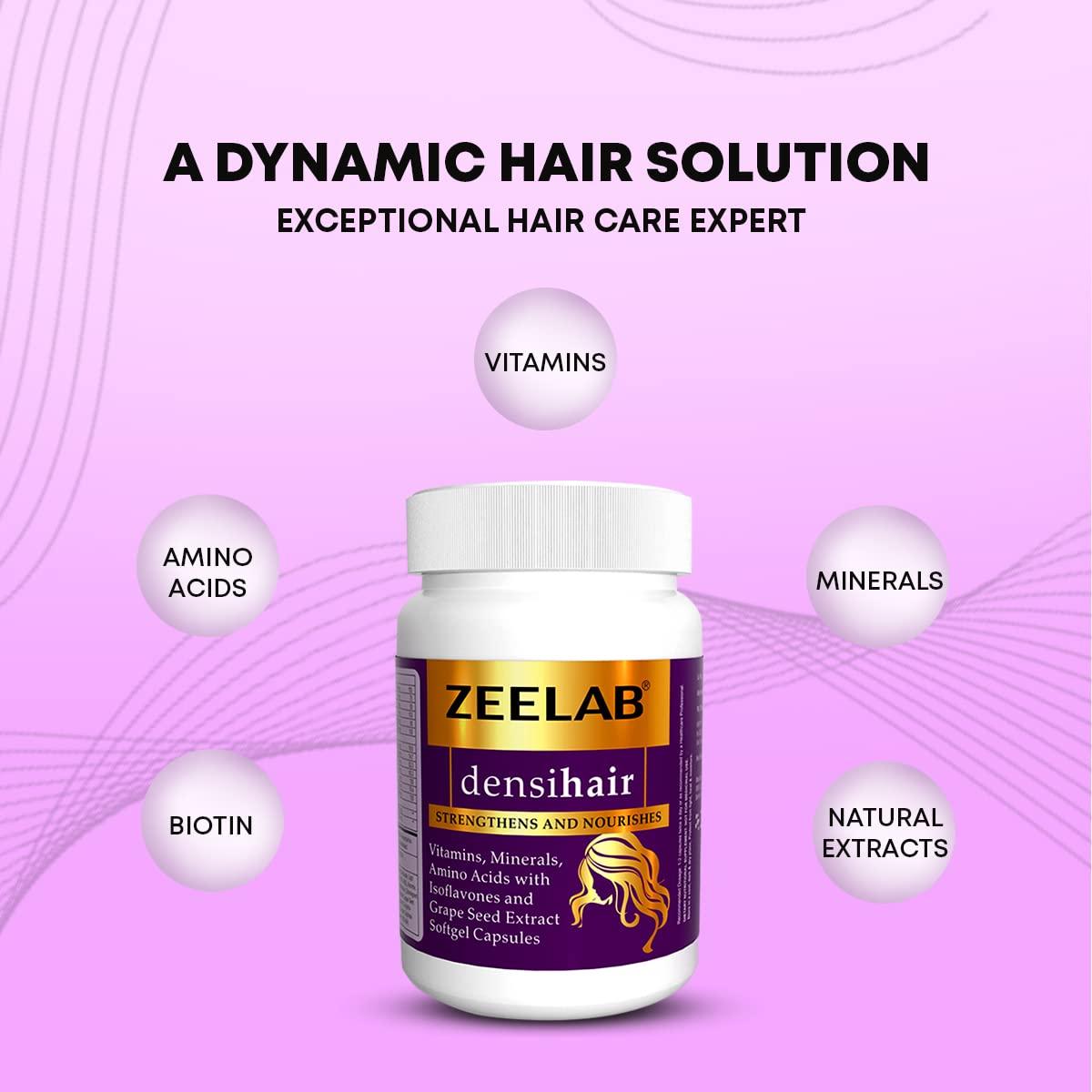 Zeelab Zeelab Densihair Capsules | 30 Softgel Capsules in Bottle | Biotin Supplement for Women Hair Growth | Multivitamin Hair Care Products for Women