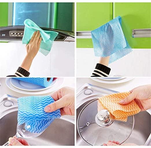 PIRU PIRU Non-woven Kitchen Roll Kitchen Cleaning Wipes Washable & Reusable Quick Dry Non-Woven Dish Towels for Home & Kitchen Cleansing Super Absorbent Soft & Hygienic - 80 PULLS IN EACH ROLL(PACK 2)