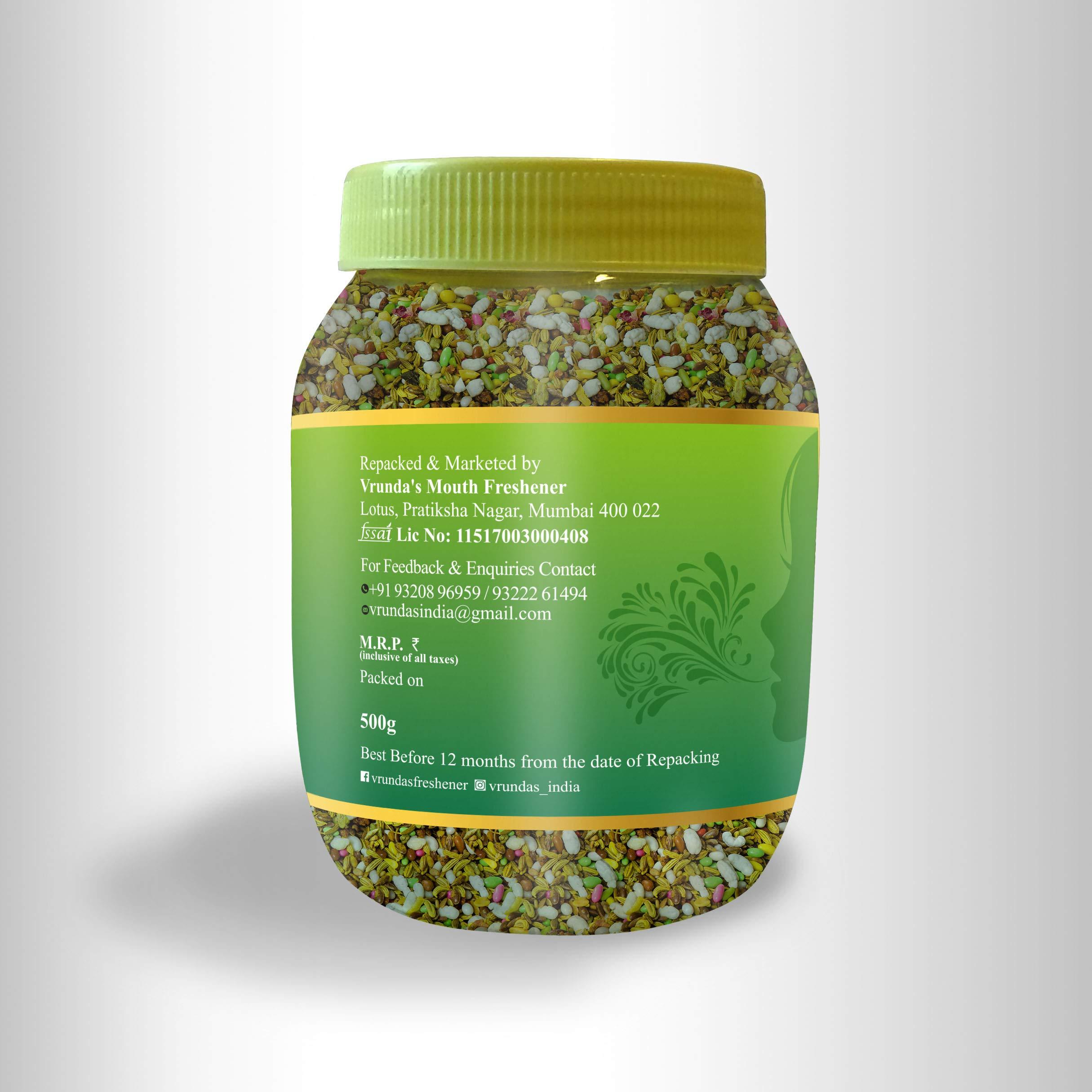 Vrunda's Vrunda's Mix SAUNF 500 Gm [Indian Mouthfreshner,Natural Badishep ,Healthy Fennel Seeds,Roasted Saunf,Digestive Aniseed ,Mix variyali, After Meal Mukhwas]