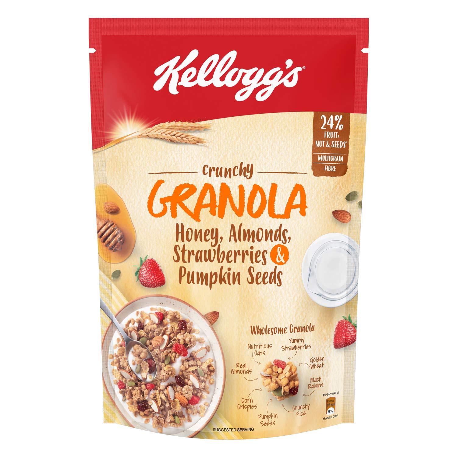 Kellogg's Kellogg\'s Combo, Kellogg\'s Crunchy Granola Almonds and Cranberries 460g and Kellogg\'s Crunchy Granola Honey, Almonds, Strawberries & Pumpkin Seeds, 450 g