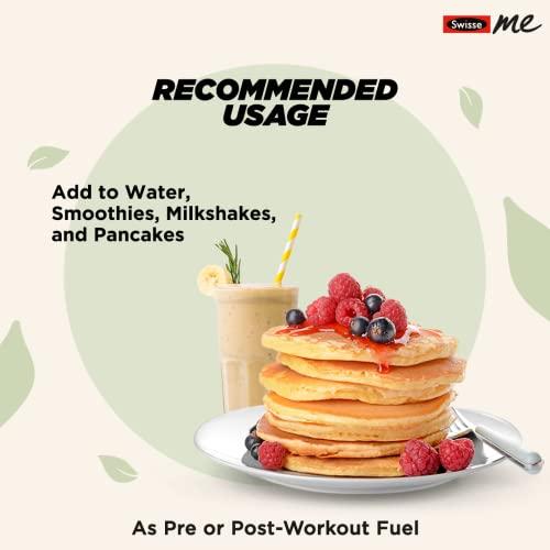 Swisse SwisseMe Plant Protein with Free Shaker- Daily Nutrition For Men & Women - Zero Added Sugar, 24g Vegan Pea Protein For Post Workout Recovery, Lean Muscle Building & Strength (Chocolate Flavor, 500g)