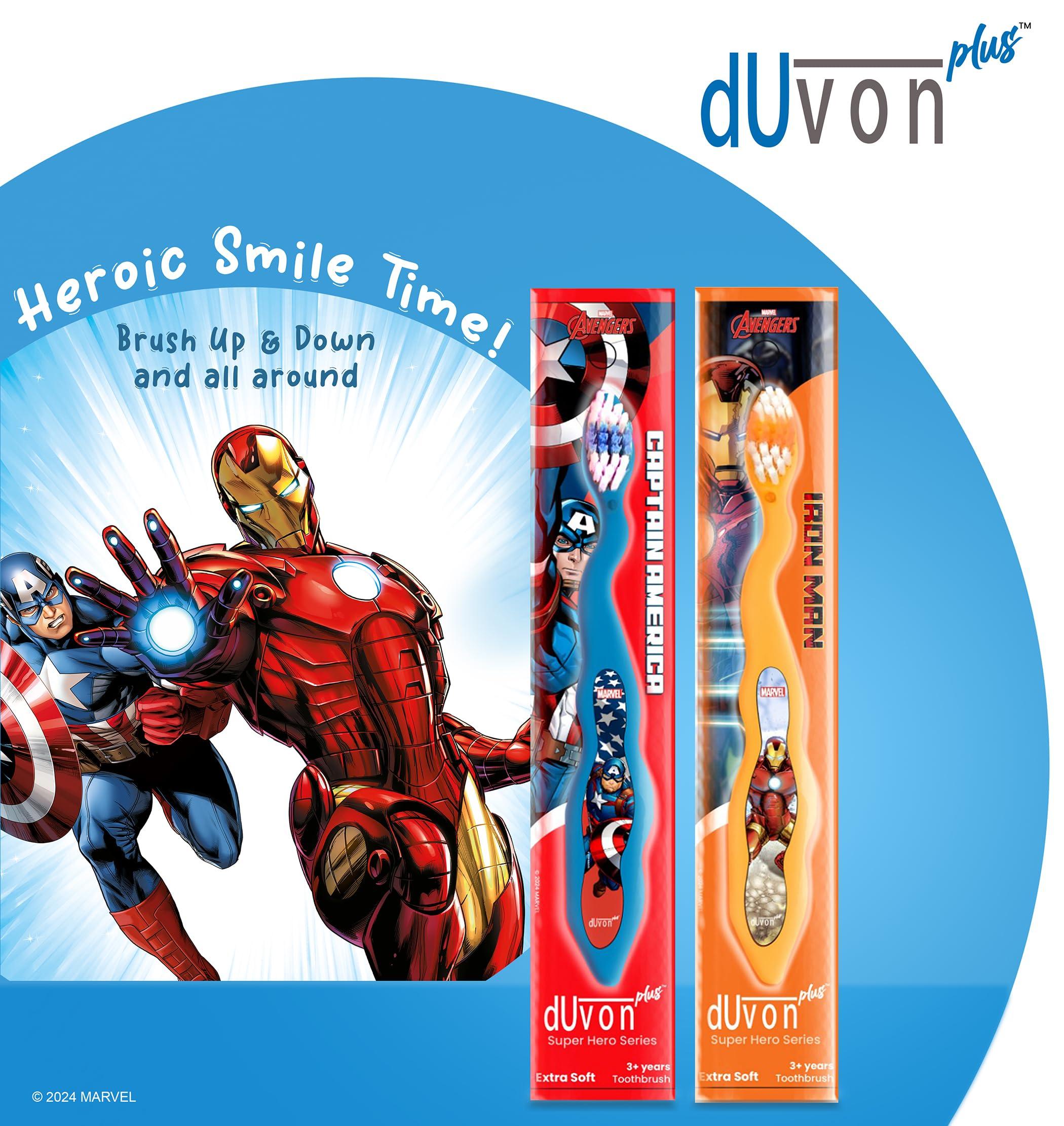 DUVON Duvon Plus Marvel Avenger Series toothbrush - Captain America and Iron Man (Pair of 2)
