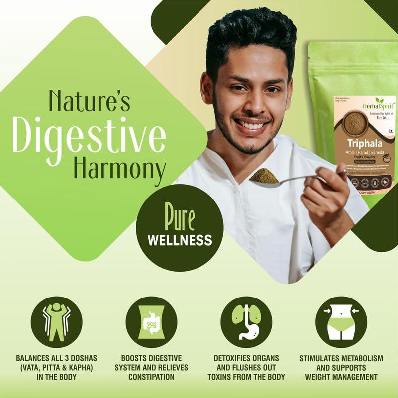 HerbalSpirit Herbal Spirit Triphala 3 2 1 Ratio Powder, 400gm | Triphala Churna Powder 1 2 3 Ratio | Triphala Powder 1 2 3 Ratio | 3 2 1 Triphala | 123 Ratio Triphala | Triphala 1 2 3 Ratio | Triphala Churna |