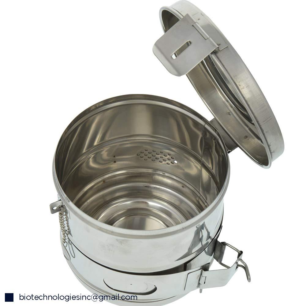 Bio Gene Bio Gene DRESSING DRUM Deluxe with Clip-on Lid Stainless Steel Body Best Use For Hospital, Surgical Laboratory Etc Jointed (12\"X9)