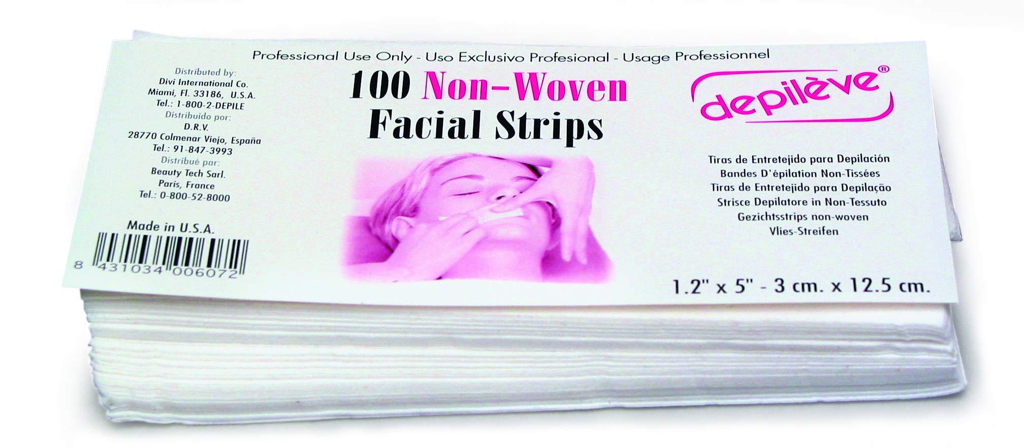 Depileve 1.2 x 5 : Depileve Non Woven Facial Strips, 5 Ounce