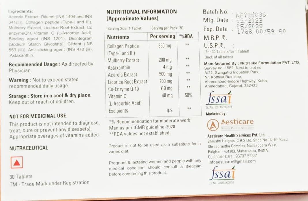 Generic STGLOW LITE TABLETS 30 TABS