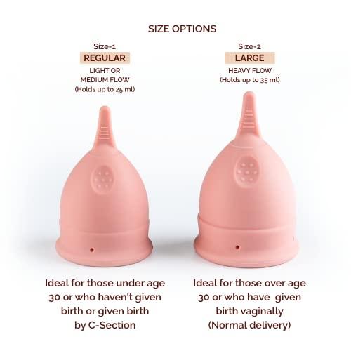 Ezcup Ezcup Reusable Menstrual Cup for Women with an easy-to-use Portable Sterilising Container,100% Medical Grade Silicone+Menstrual Cup Wash -100 ml with Aloe vera, Neem & Tea tree oil. (REGULAR+WASH)
