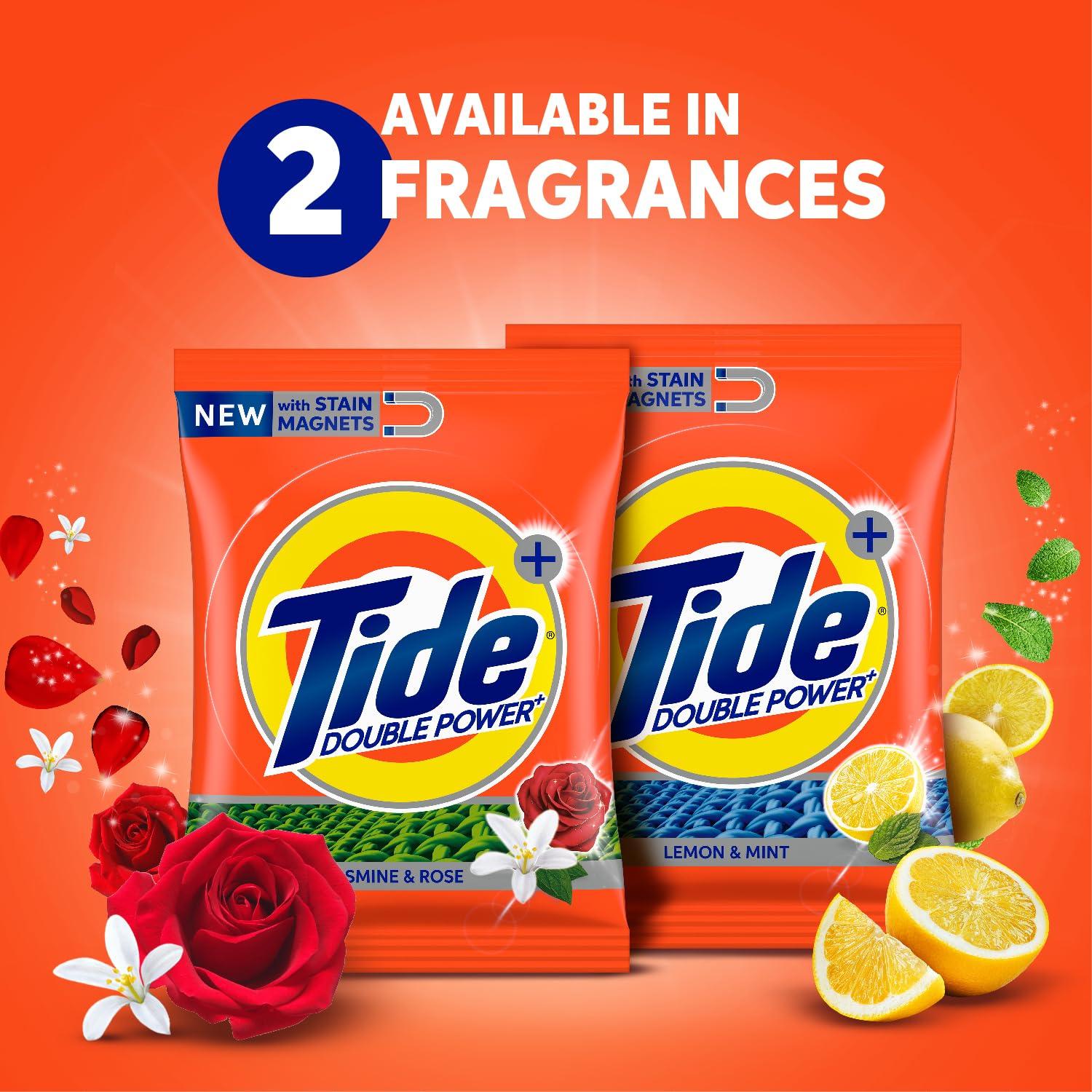 Tide Tide Plus Double Power Detergent Washing Powder Jasmine & Rose 6kg + 2kg FREE (Pack of 2)