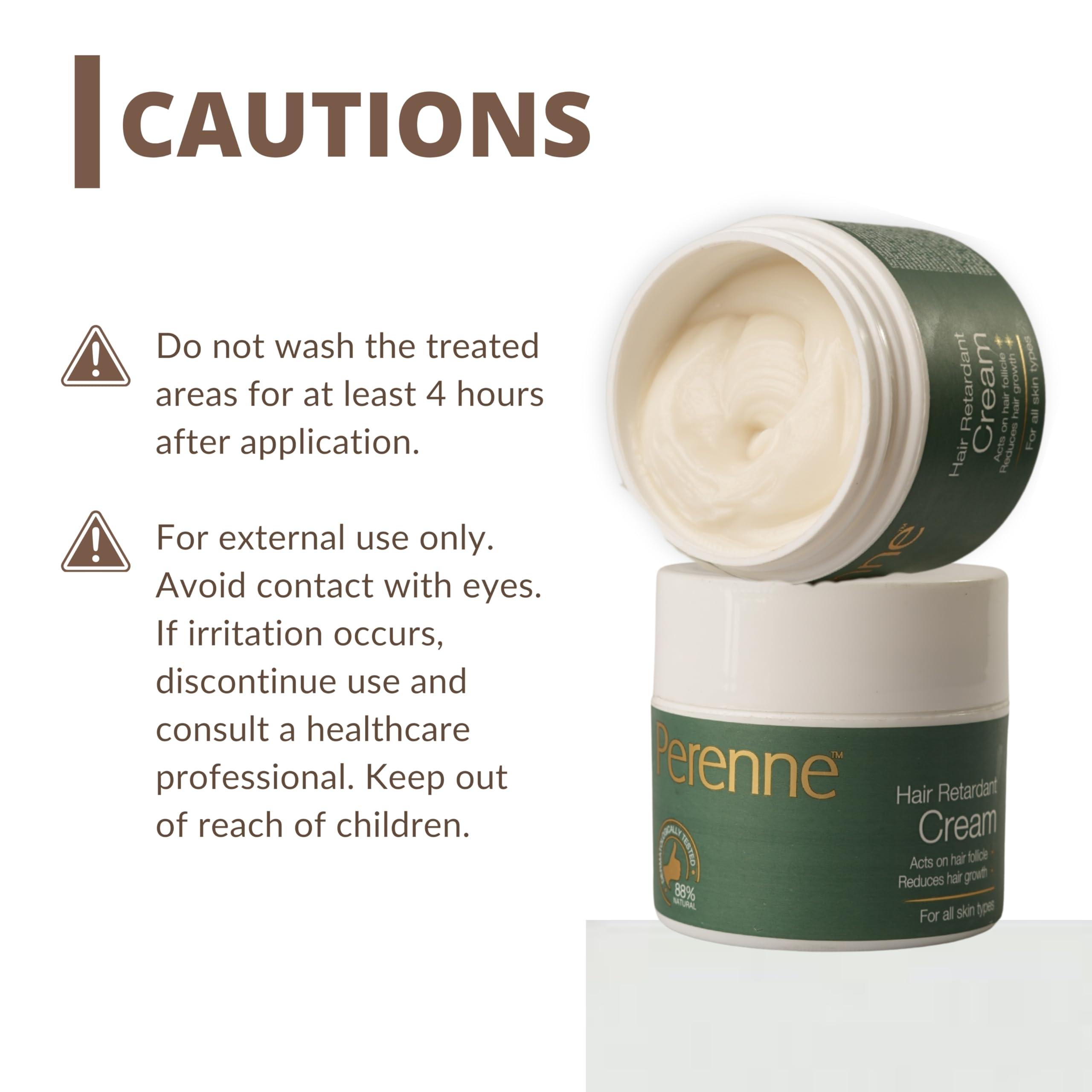 PERENNE Perenne Hair Retardant Cream | Hair Reduction Lotion For Reduction of Unwanted Body and Facial Hair in Men and Women | Natural|Paraben Free|Dermatologist Tested- 1 Pack (50g)