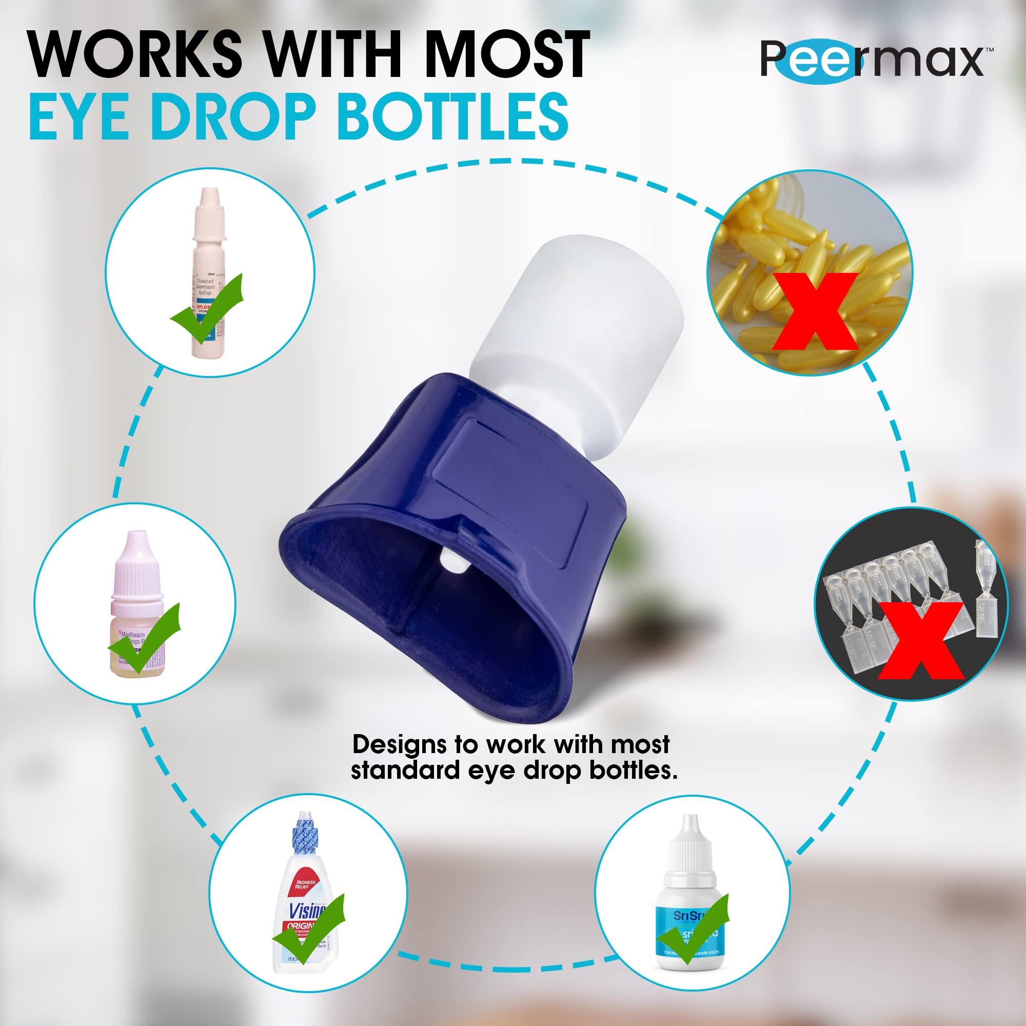 Peermax Peermax Drop Smart Eye Drop Guide FDA Registered | Dispenser Aids for Eyedrop | Eye Dropper Cup for Most Eyes Drops Medicine Bottle | Auto Eyedropper Helper Devices for Elderly Applicator Holder (1)
