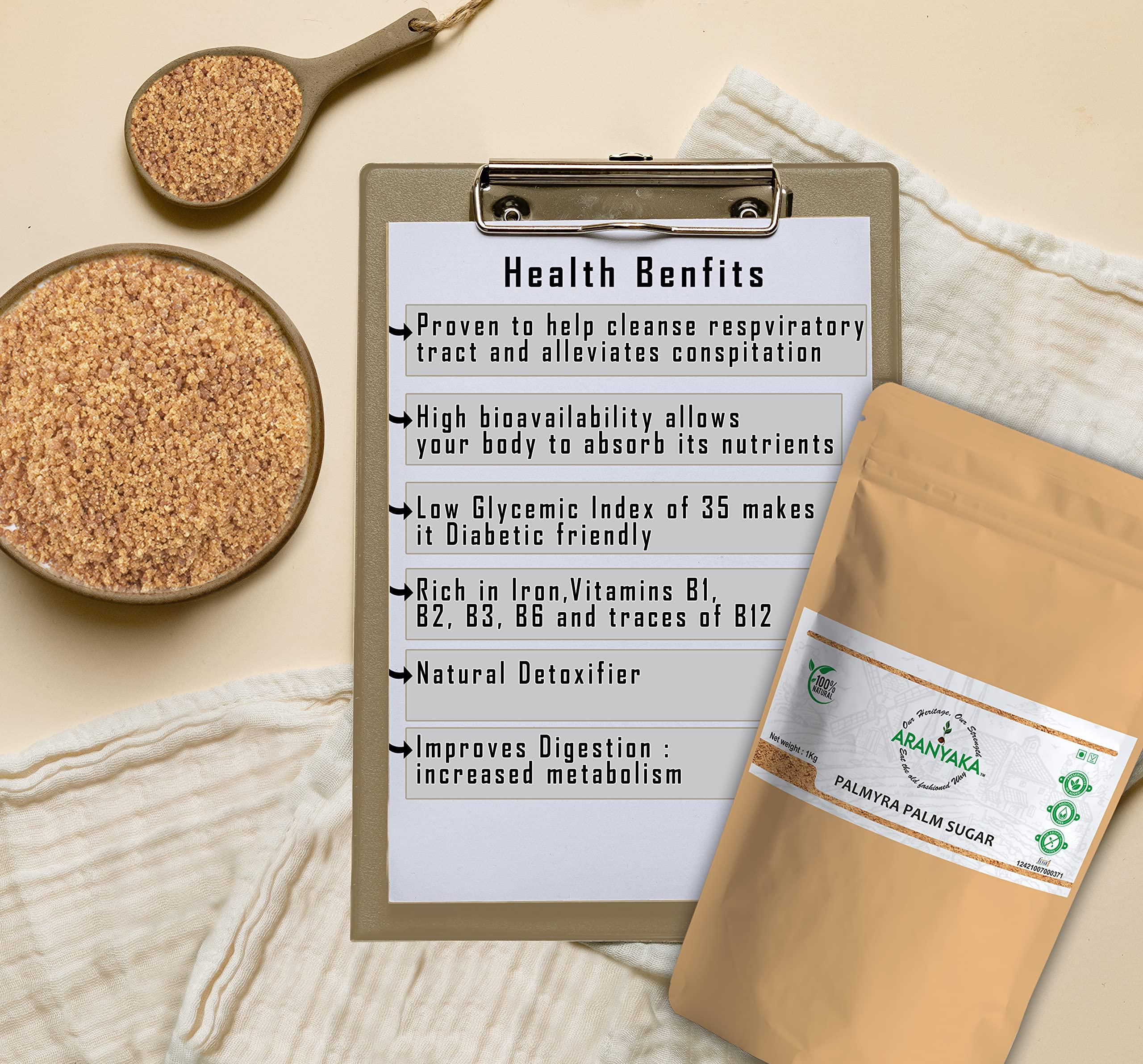 Aranyaka Aranyaka Natural Sweeteners Combo Pack| Palmyra Palm Sugar and Coconut Palm Sugar (1 Kg Each) | 100% Pure & Natural |Zero Preservatives & Unrefined | Traditionally Made | 2 Kg in Total