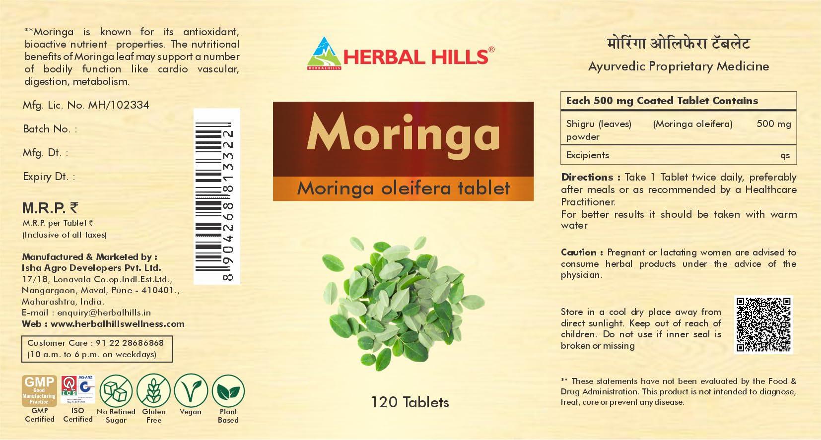 HERBAL HILLS Herbal Hills Moringa Tablets (120 Tablets (Pack of 4))