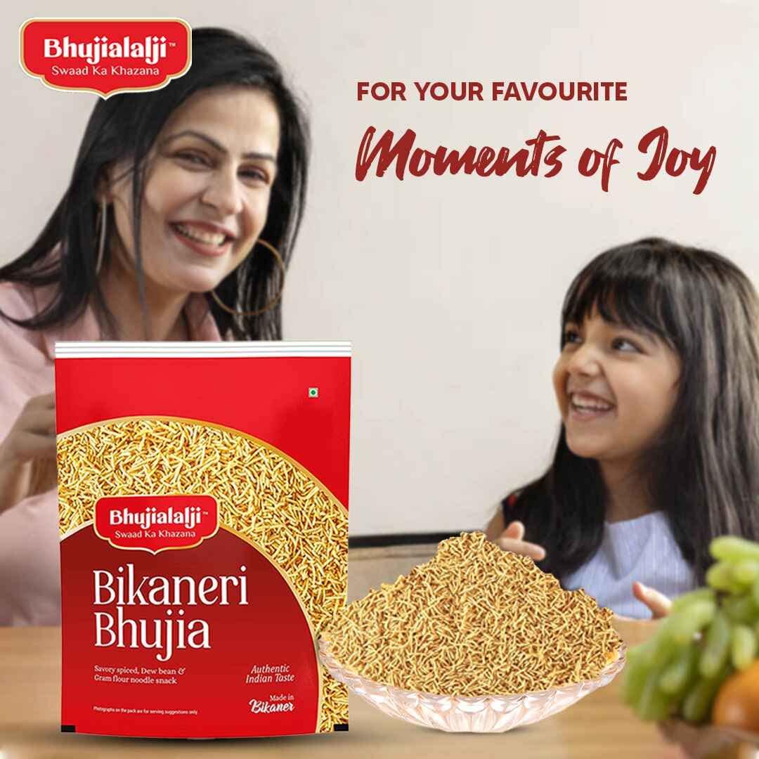 BHUJIALALJI Bhujialalji Aloo and Bikaneri Bhujia (pack of 4) 4kg| All time favourite indian snacks/Namkeen | Ready to eat | Crsipy & Light snacks