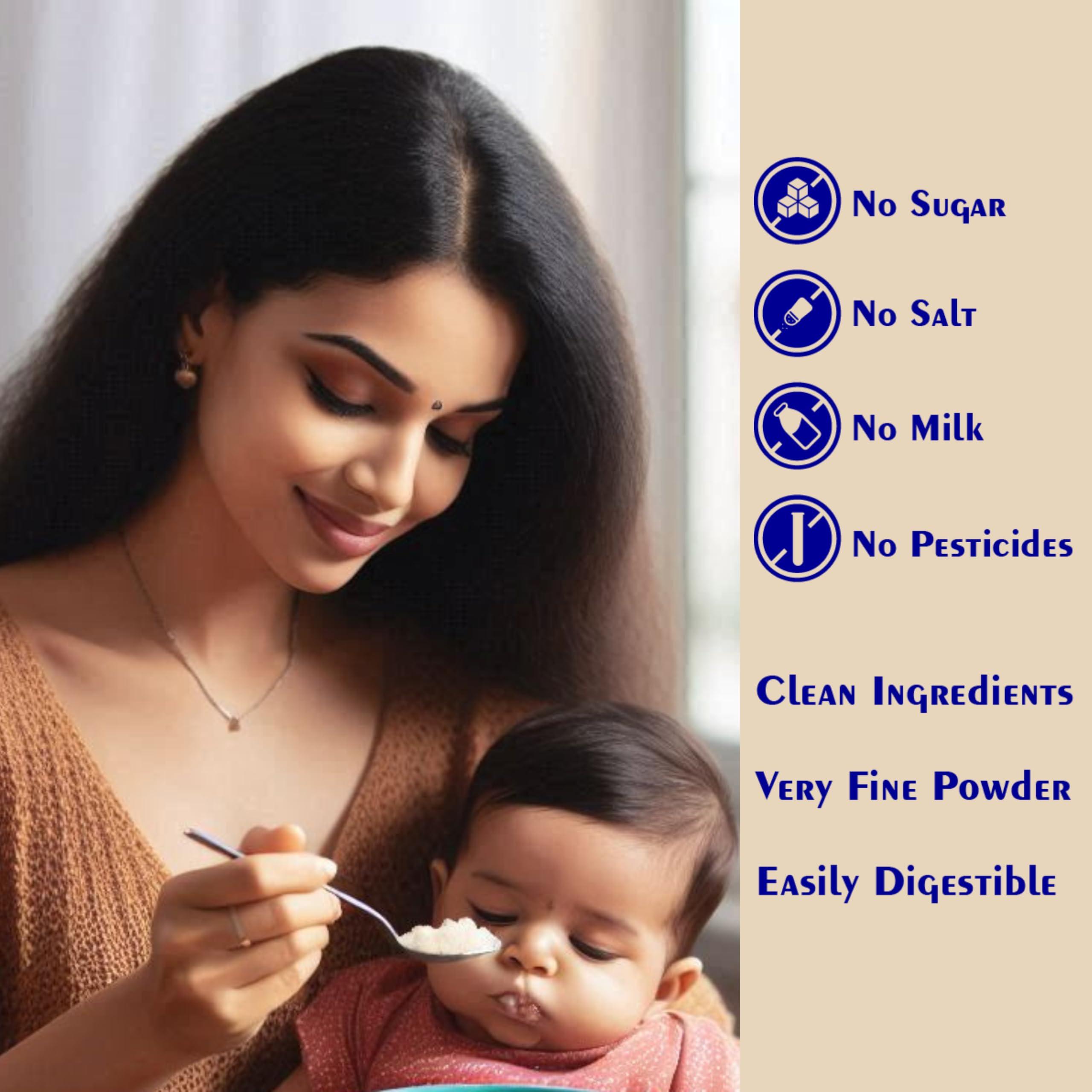 Happy Tumms Happy Tumms Organic Sprouted Ragi Almond Dates Porridge Mix | NO HIDDEN SUGAR | Made of Sprouted Ragi Powder for baby | Sprouted Ragi for Calcium, Iron | Real Food No Chemicals | Available in Trial Baby Packs too | Shelf-life 9 month | 200g