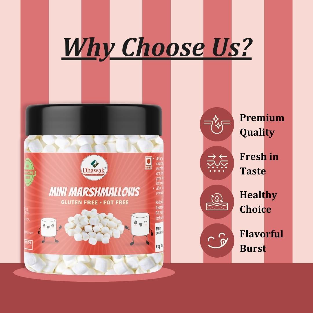 DHAWAK Dhawak Mini Marshmallows - VANILLA MIST FLAVOUR - 100 gms |Jar Pack|