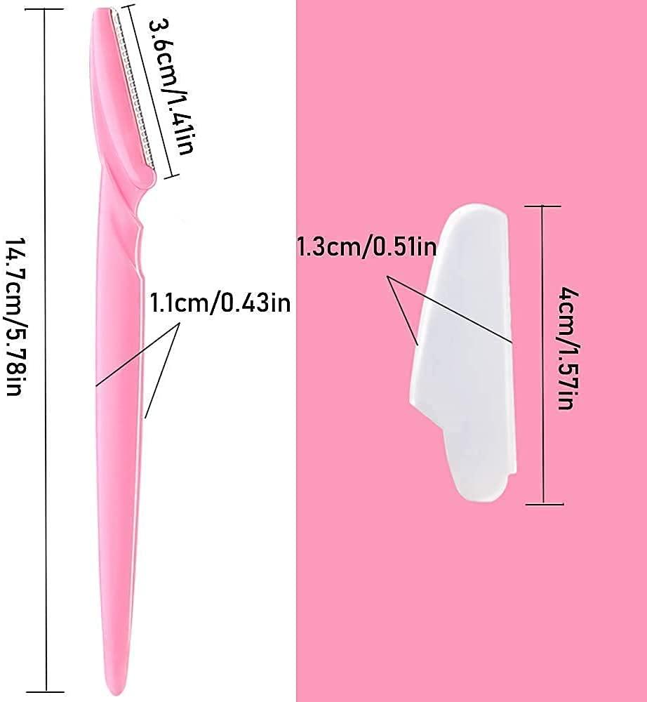 Generic 3Pcs Eyebrow Razors -Eyebrow Razor and Face Razor for Women,Multipurpose Exfoliating Tool, Face Razor and Eyebrow Shaper for Women or Man With 2Pcs Tweezer