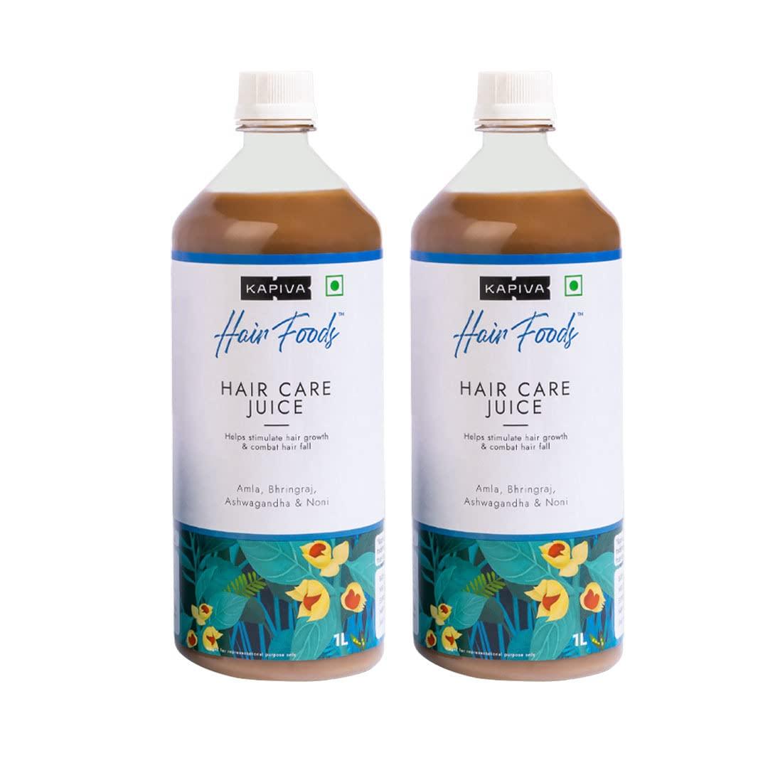 Kapiva Kapiva Hair Care Juice (2L) | For Hair Growth & Hair Fall Control | 100% Ayurvedic Hair Care with Amla, Noni, Bhringraj and Ashwagandha - Super Saver Pack of 2