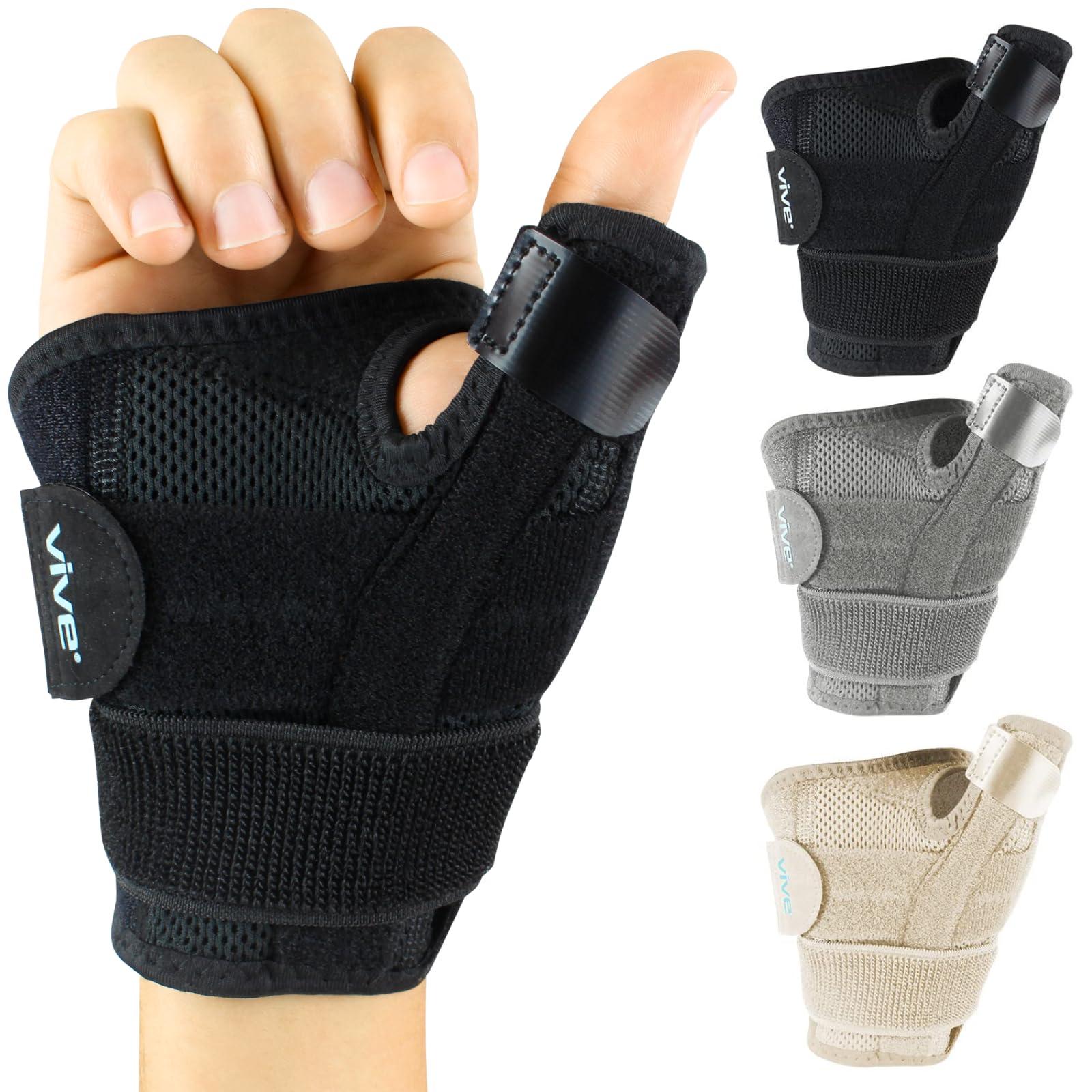 VIVE Arthritis Thumb Splint by Vive - Adjustable Thumb Support With Velcro Straps - Thumb Stabilizer Perfect for Treating Arthritis Sprains Strains Trigger Thumb - Universal Size - Vive Guarantee