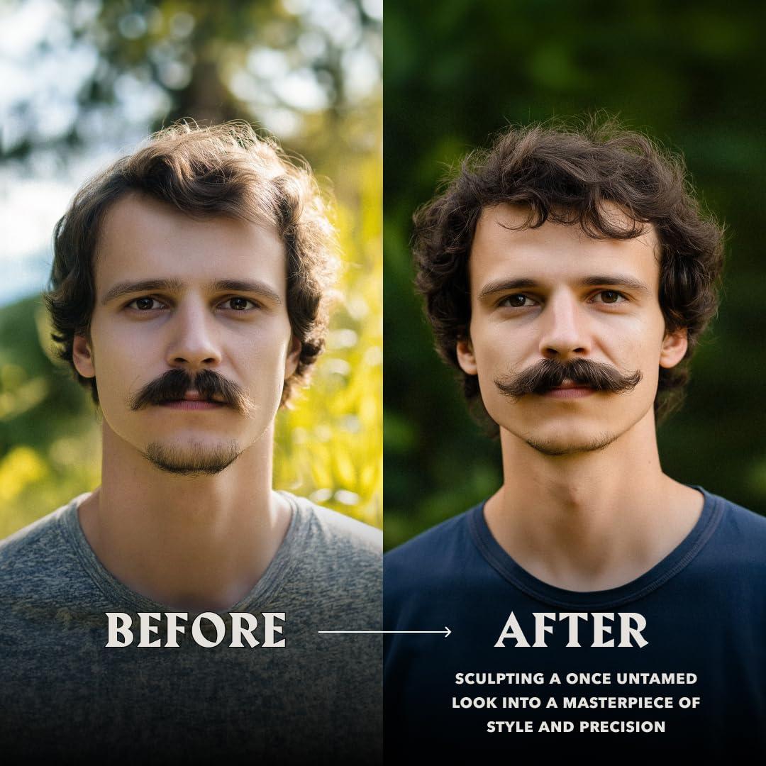 Striking Viking Striking Viking Mustache Wax and Comb Kit - Beard and Moustache Wax for Men with Strong Hold Natural Beeswax - Helps Tame, Style, and Groom, Sandalwood