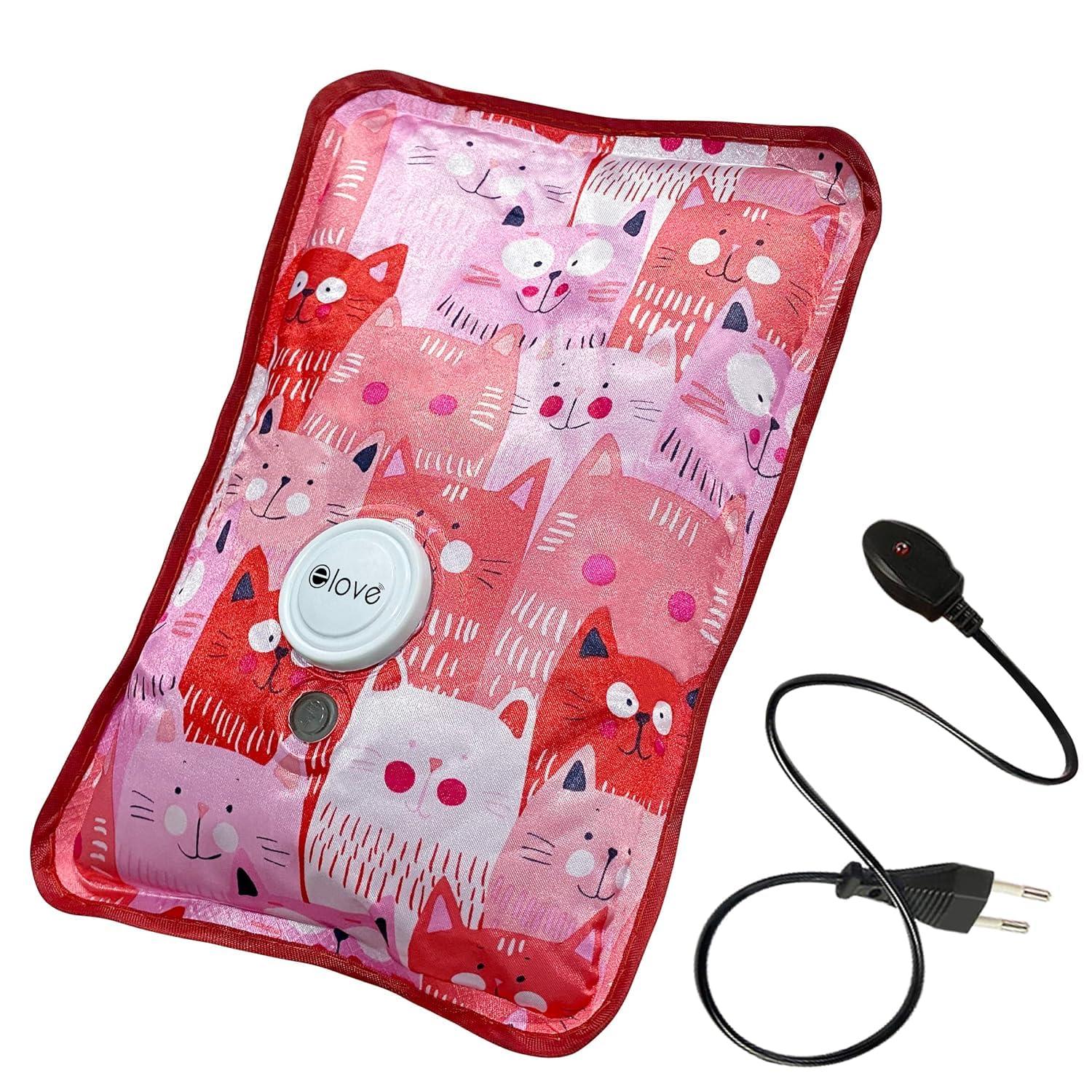elove Elove Electric Heating Gel Pad for Pain Relief Heat Pouch Hot Water Bottle Bag Electric Hot Water Bag heating pad auto cut For Cramps Sore Muscles for Indoor & Outdoor Use (Color & Design May Vary)
