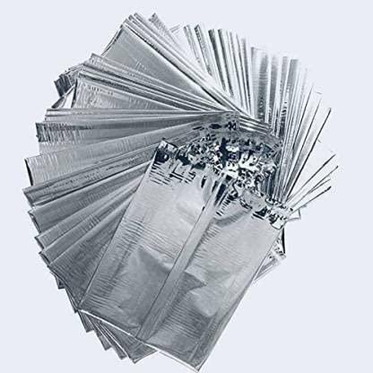 Generic P.S. PACKAGING Aluminium Silver foil Pouches for Food Packaging (6*7, 50 Pcs)