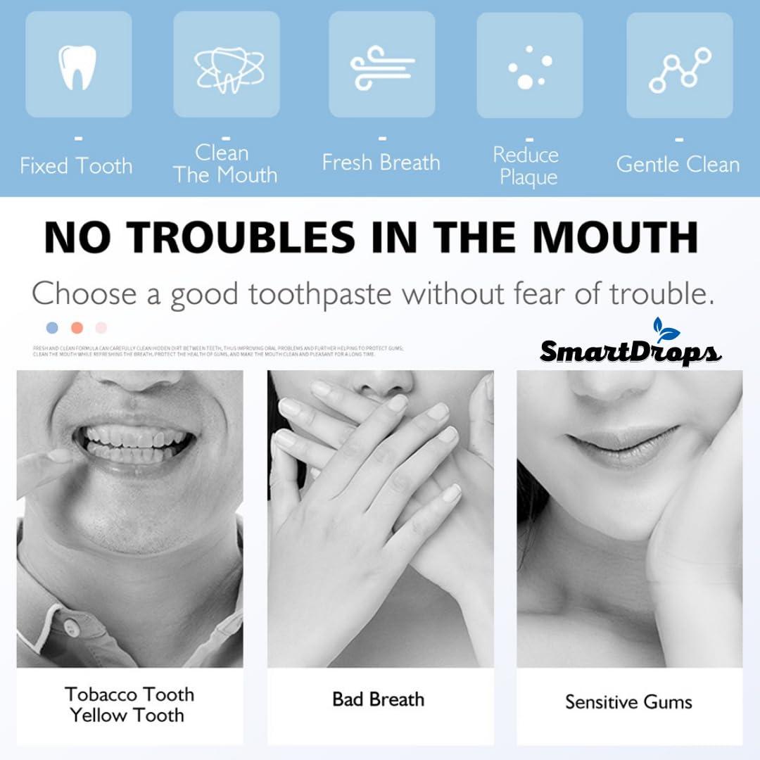 Smartdrops Whitening Foam Toothpaste for Sensitive Teeth, Snow Teeth foaming Whitening (60ml)