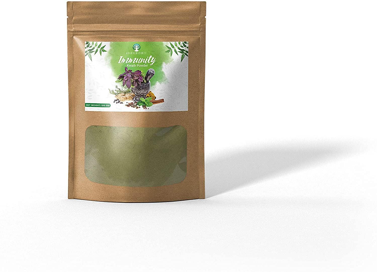 AYURVEDASHREE AYURVEDASHREE Ayush Kwath 100 Gm | Herbal Kaadha | Natural Kaadha | Giloy | Mulethi | Neem | Tulsi | Ashwagandha | Ginger | Mint Leaf | Haldi | Kali Mirch | Ardusa | Jeera | Saunf | Triphala | Trikatu