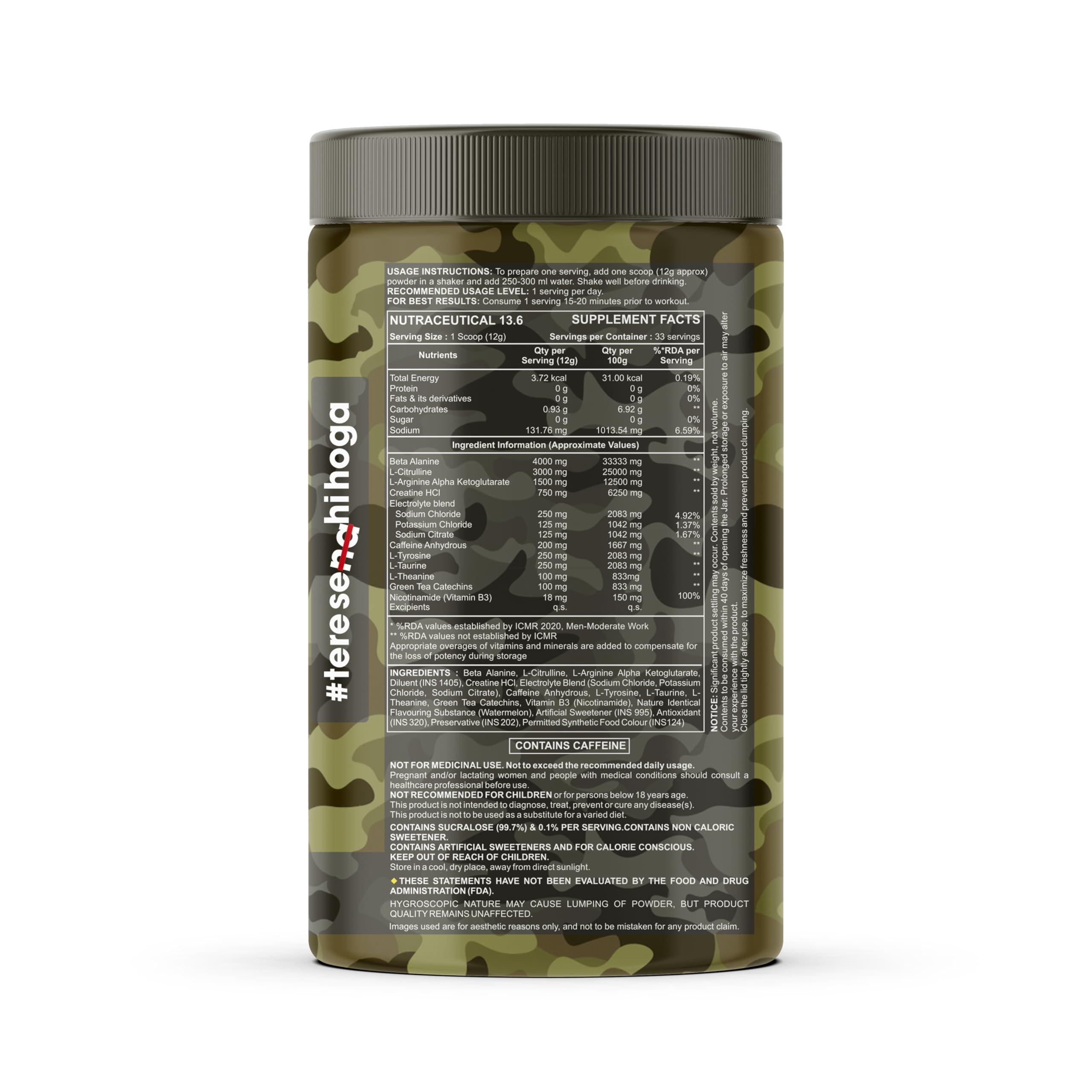 Bigflex Bigflex Nuke Pre Workout Powder| 33 Servings |Energy Booster| |Muscle Pump| |Strength Improvement| Preworkout For Men | Pre Workout For Women (Watermelon, 400 gm)