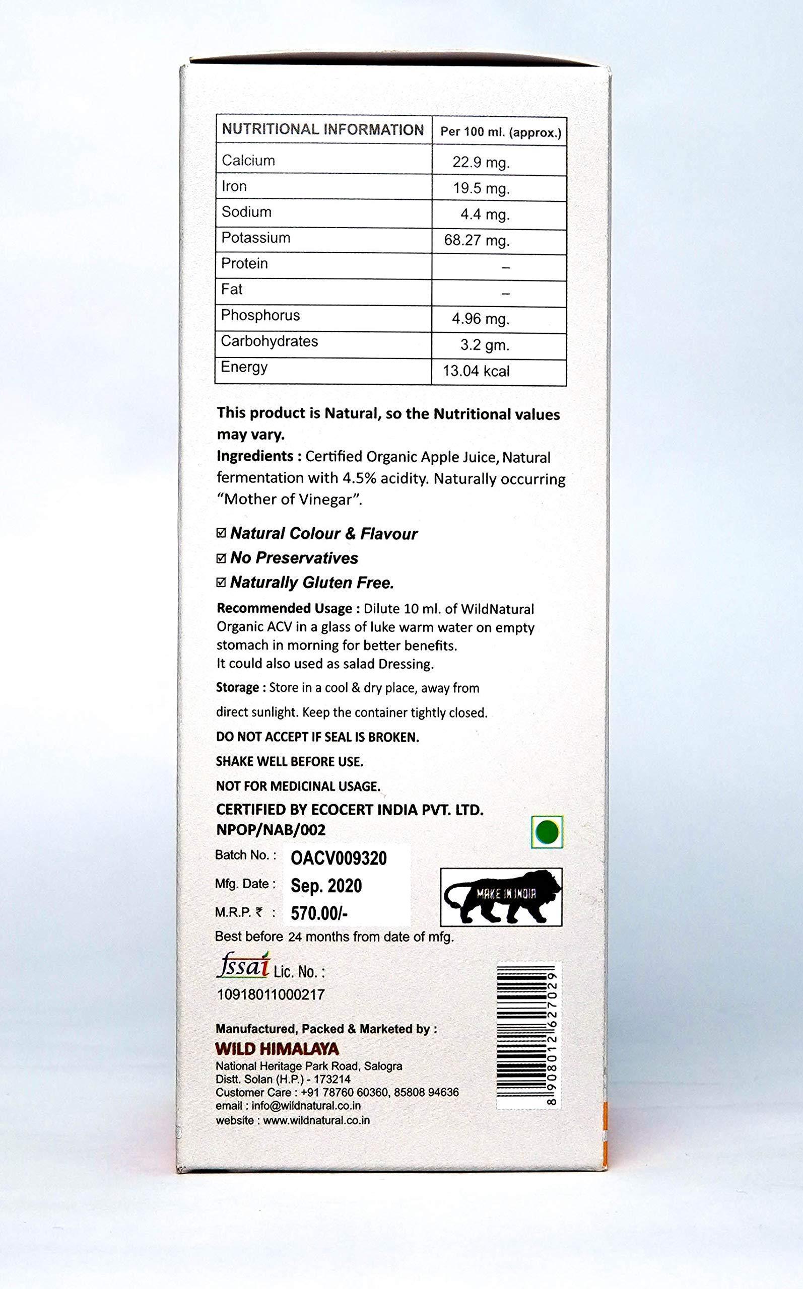 WildNatural WildNatural Organic Raw Unfiltered Unpasteurized Apple Cider Vinegar with Mother Vinegar