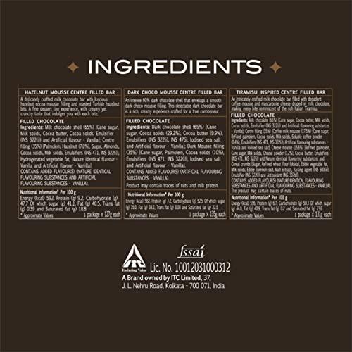 Fabelle Fabelle – The Bars Trilogy, Centre-Filled Luxury Chocolate Bars, Assorted Luxury Chocolates Gift Box, 393g