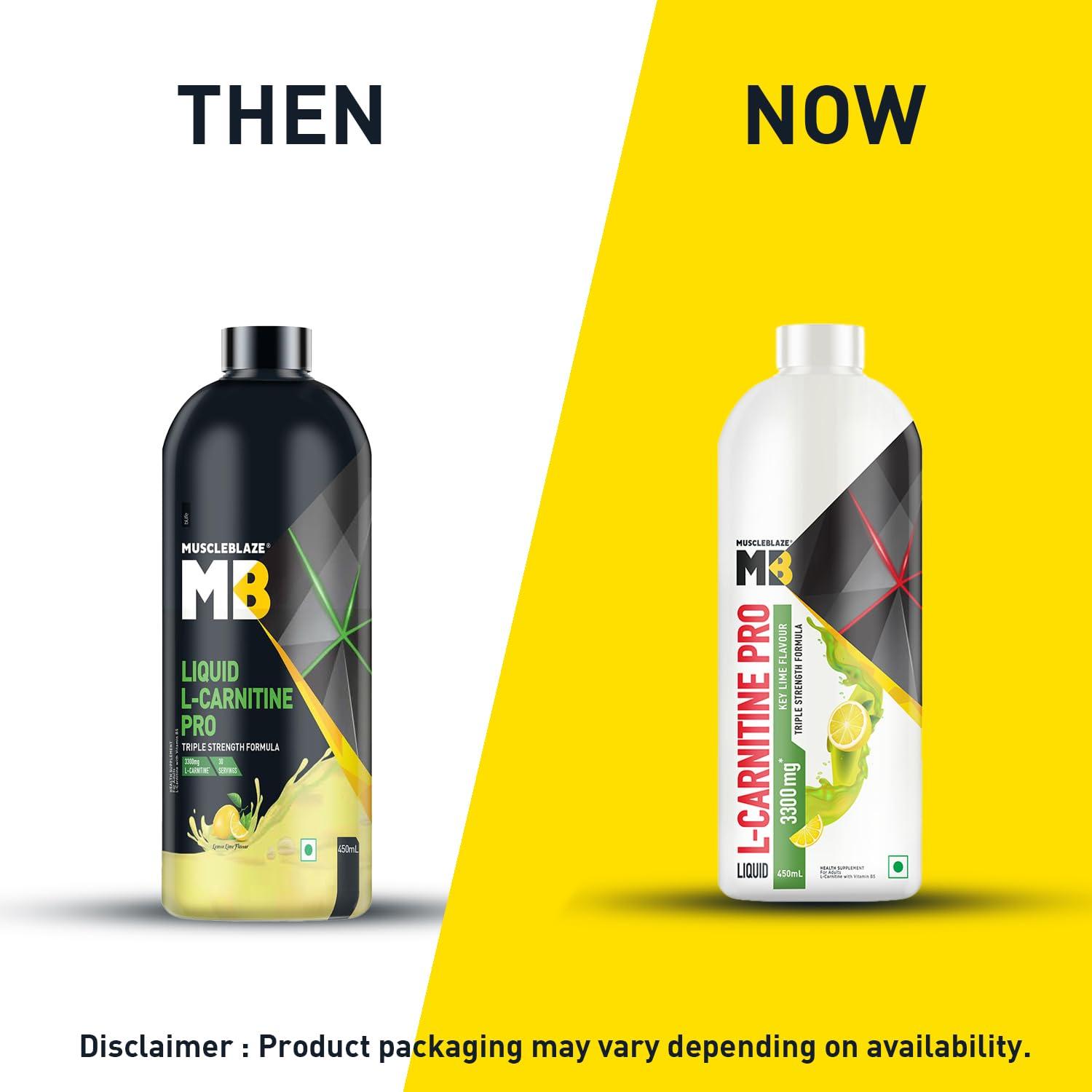 MuscleBlaze MuscleBlaze Liquid L-Carnitine PRO (Key Lime, 450ml) | Triple Strength Formula | 3300mg L- Carnitine