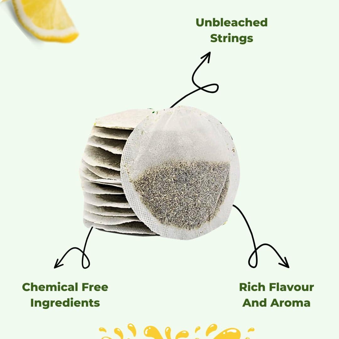 18 Herbs Organics Health with Herbs 18 Herbs Organics Health with Herbs Green Tea with Lemon (40 Tea Bags - 54 grams - Tin Caddy - Pack of 1) Lemon Green Tea Fights Infection - Chemical Free Unique Round Immunity Booster Tea Bags