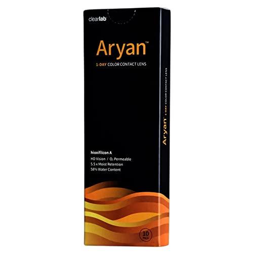 Generic Aryan One Day Disposable Color Contact Lenses with Ultimate Quality Hioxifilcon A, Daily Use Zero Power Lens for Men and Women - Salted Blue (Pack of 5)